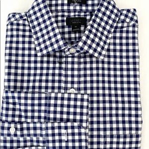 J Crew 120's 2 Ply Ludlow Dress Shirt, White Checker Button Down